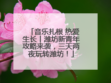 音乐扎根 热爱生长丨潍坊新青年攻略来袭，三天两夜玩转潍坊！