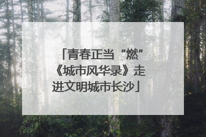 青春正当“燃”《城市风华录》走进文明城市长沙