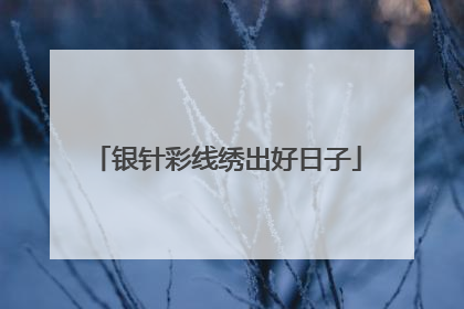 银针彩线绣出好日子