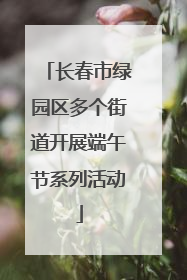 长春市绿园区多个街道开展端午节系列活动