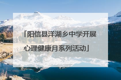 阳信县洋湖乡中学开展心理健康月系列活动
