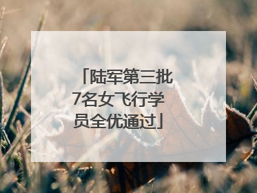 陆军第三批7名女飞行学员全优通过