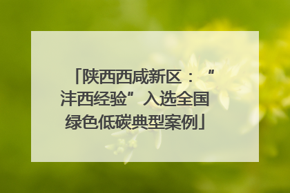 陕西西咸新区：“沣西经验”入选全国绿色低碳典型案例