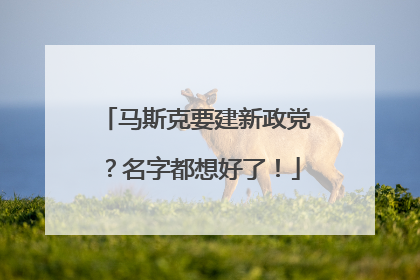 马斯克要建新政党？名字都想好了！