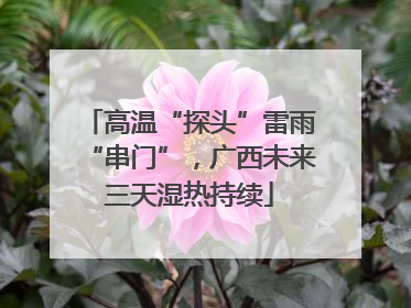 高温“探头”雷雨“串门”，广西未来三天湿热持续