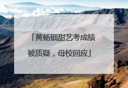 黄杨钿甜艺考成绩被质疑，母校回应