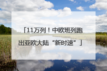 11万列！中欧班列跑出亚欧大陆“新时速”