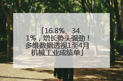 16.8%、34.1%，增长势头强劲！多维数据透视1至4月机械工业成绩单