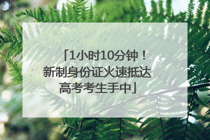 1小时10分钟！新制身份证火速抵达高考考生手中