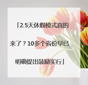 2.5天休假模式真的来了？10多个省份早已明确提出鼓励实行
