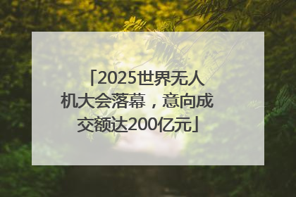 2025世界无人机大会落幕，意向成交额达200亿元