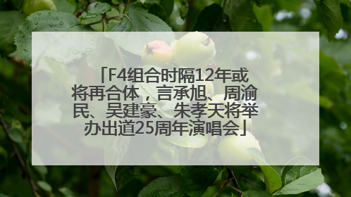 F4组合时隔12年或将再合体，言承旭、周渝民、吴建豪、朱孝天将举办出道25周年演唱会